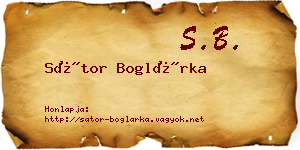 Sátor Boglárka névjegykártya