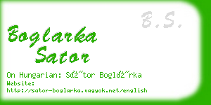 boglarka sator business card